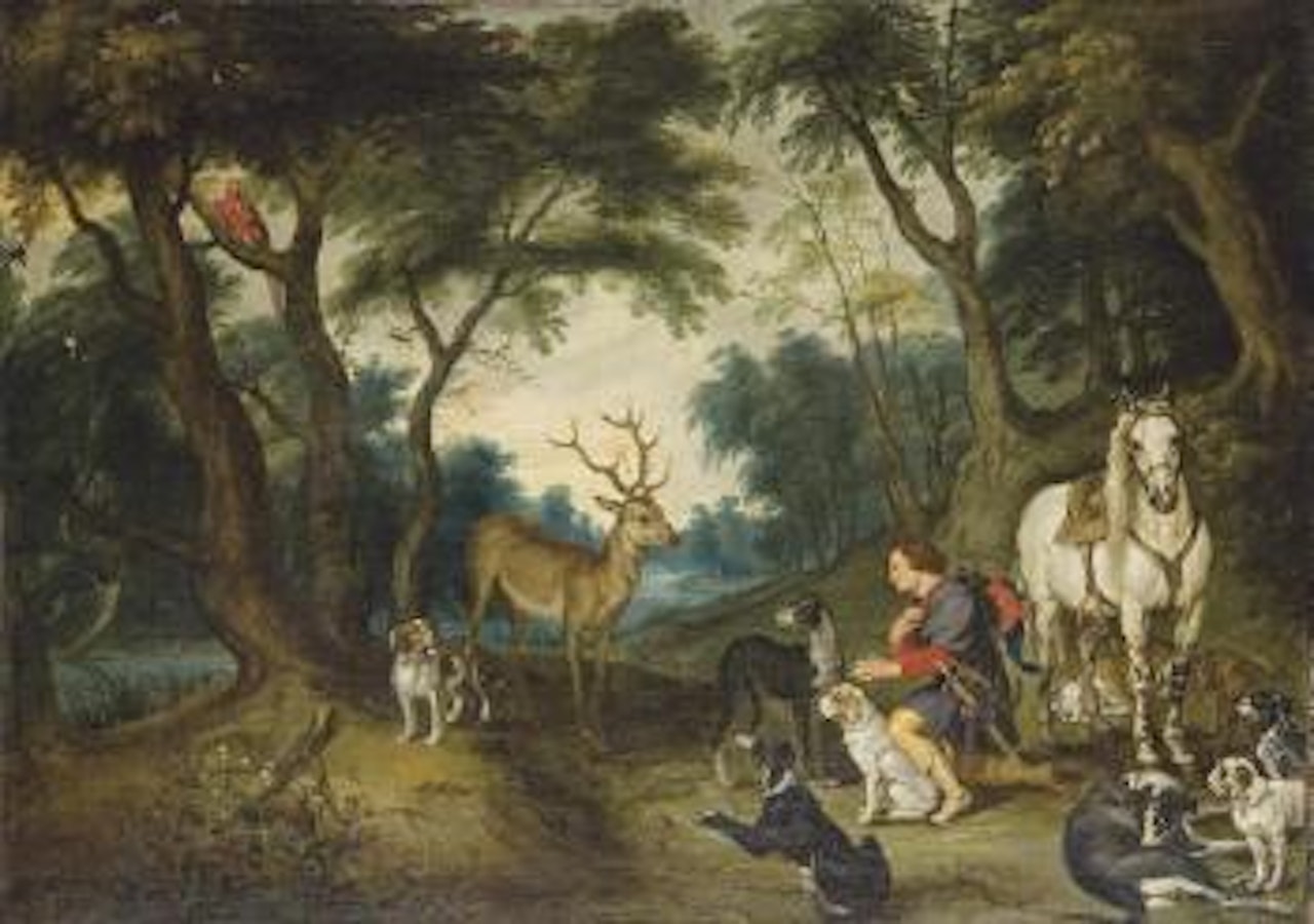 The Vision of Saint Hubert by Jan Brueghel by Peter Paul Rubens