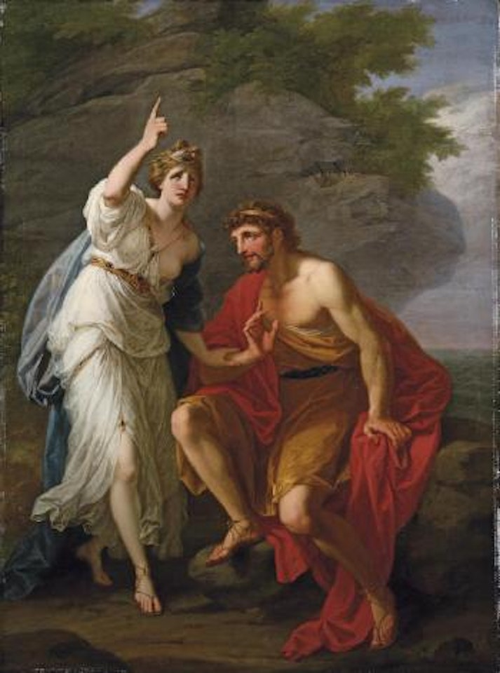 Calypso calling heaven and earth to witness her sincere affection to Ulysses by Angelica Kauffmann