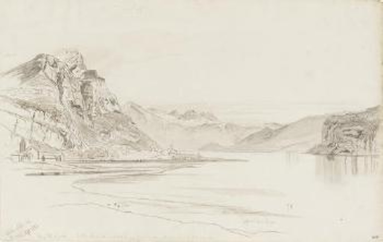 View of Wallenstadt See, Switzerland by Edward Lear