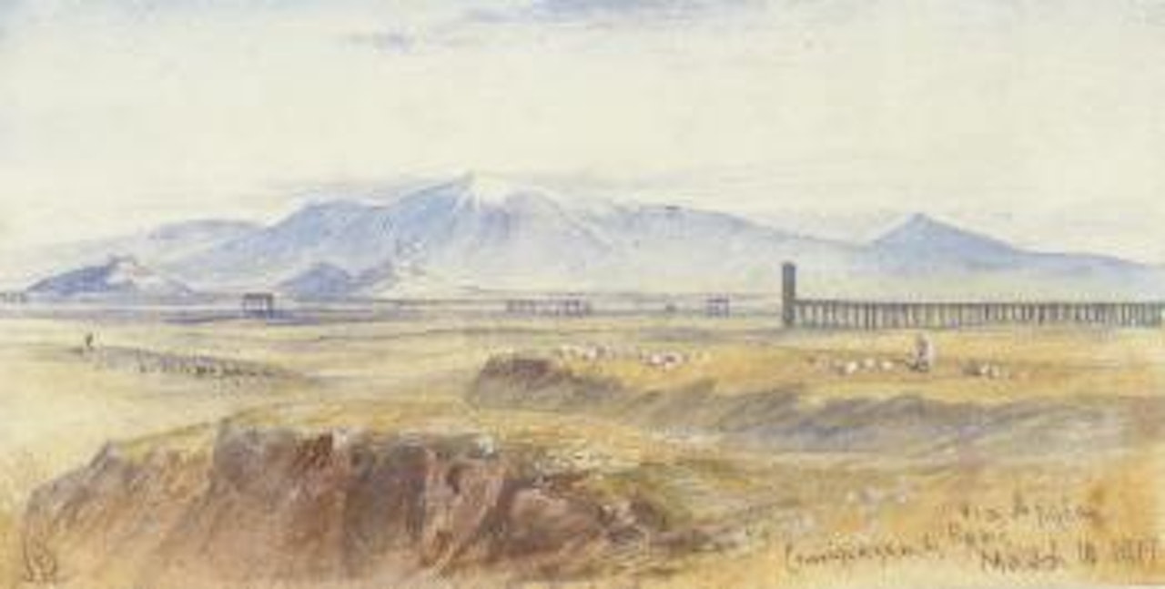 The Claudian Aqueduct on the Via Appia near Rome by Edward Lear
