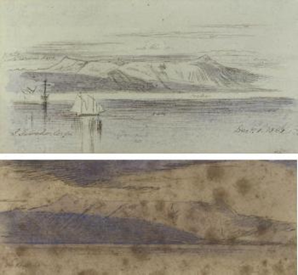 Two views of San Salvador, Corfu by Edward Lear
