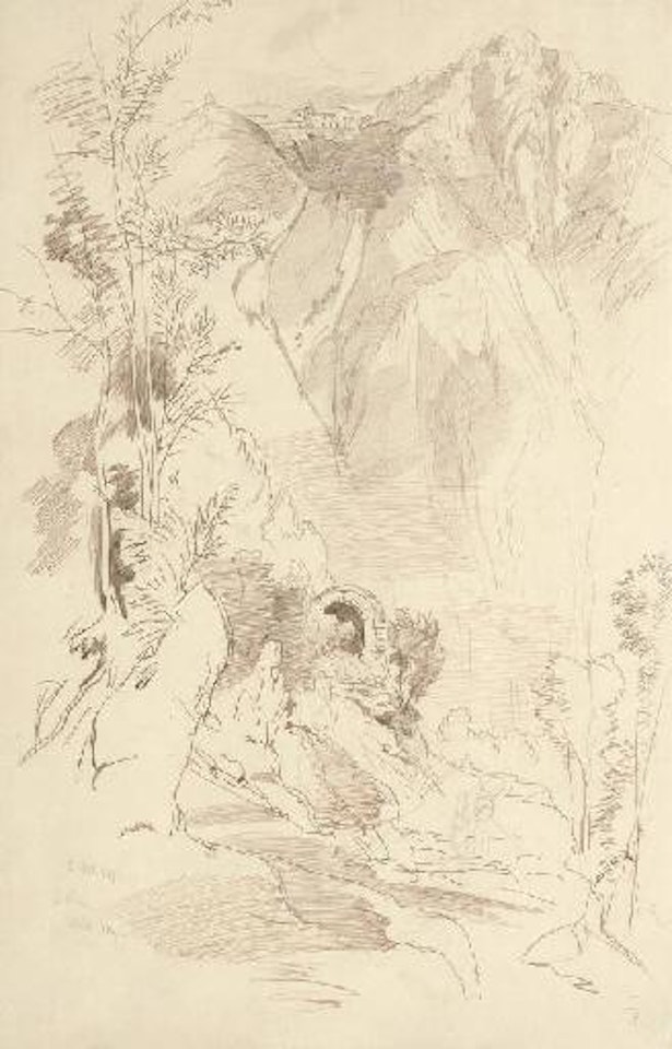 View of Monte Vergine, Avellino, Campania, Italy by Edward Lear