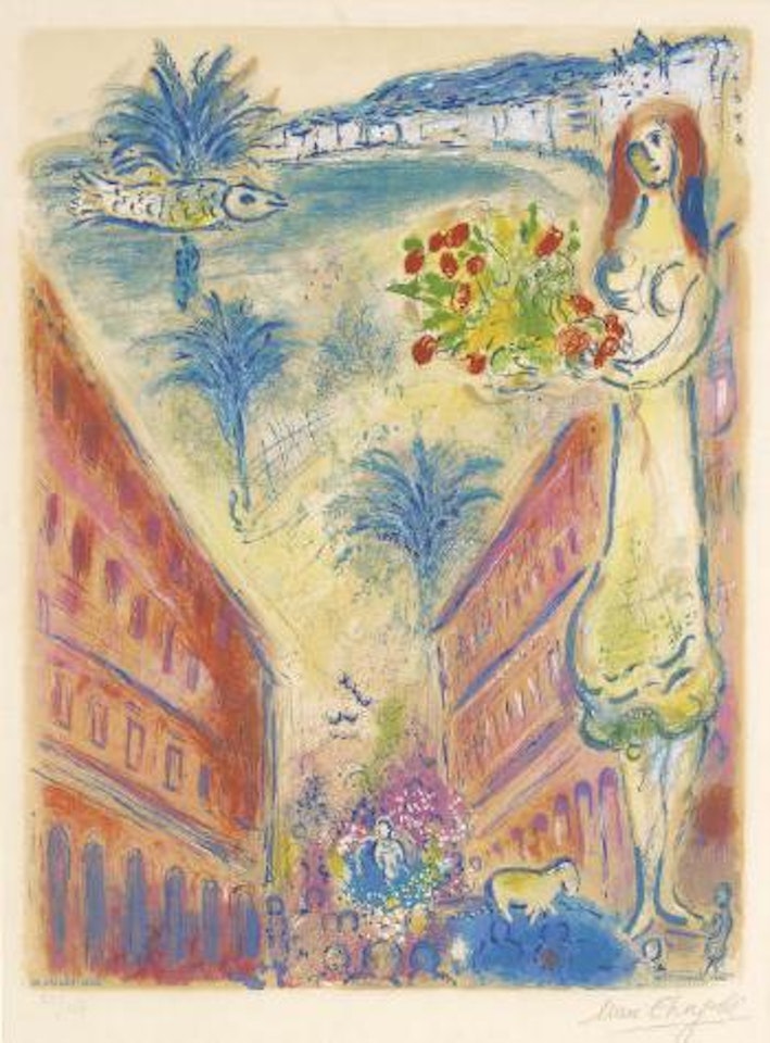 Avenue de la Victoire at Nice, from Nice and the Côte d'Azur, by Charles Sorlier (C.S. 31) by Marc Chagall
