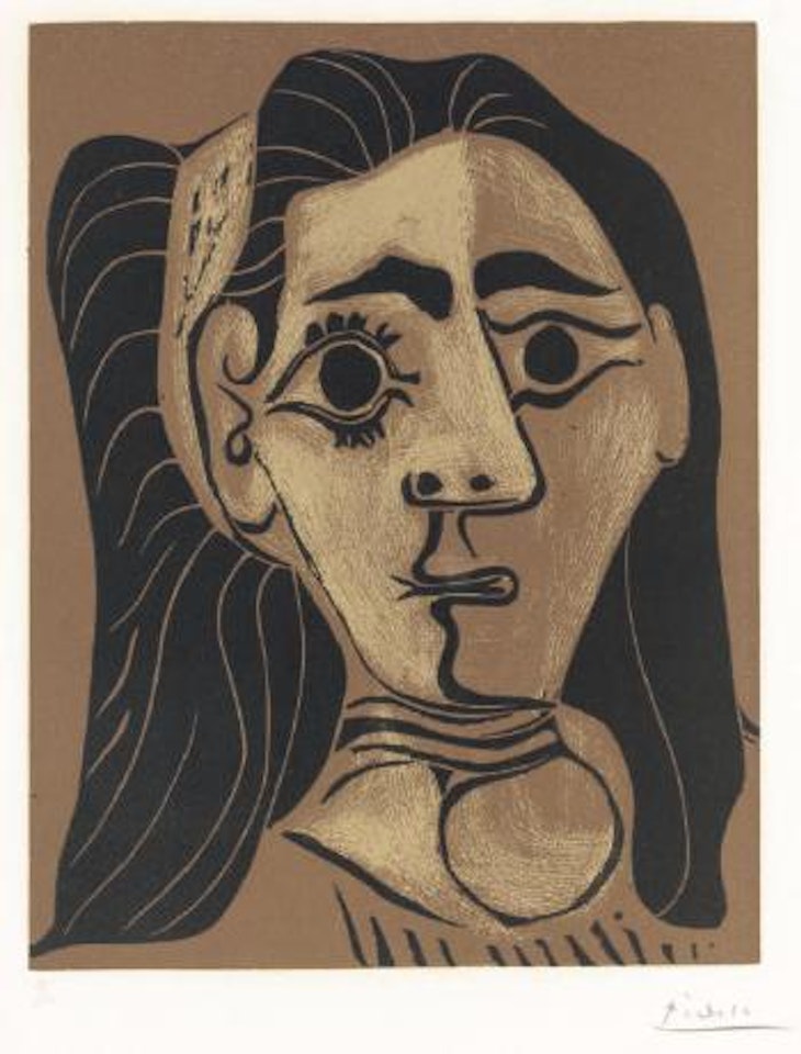 Femme au cheveux flous (Jacqueline au bandeau) (B. 1080; Ba. 1297) by Pablo Picasso