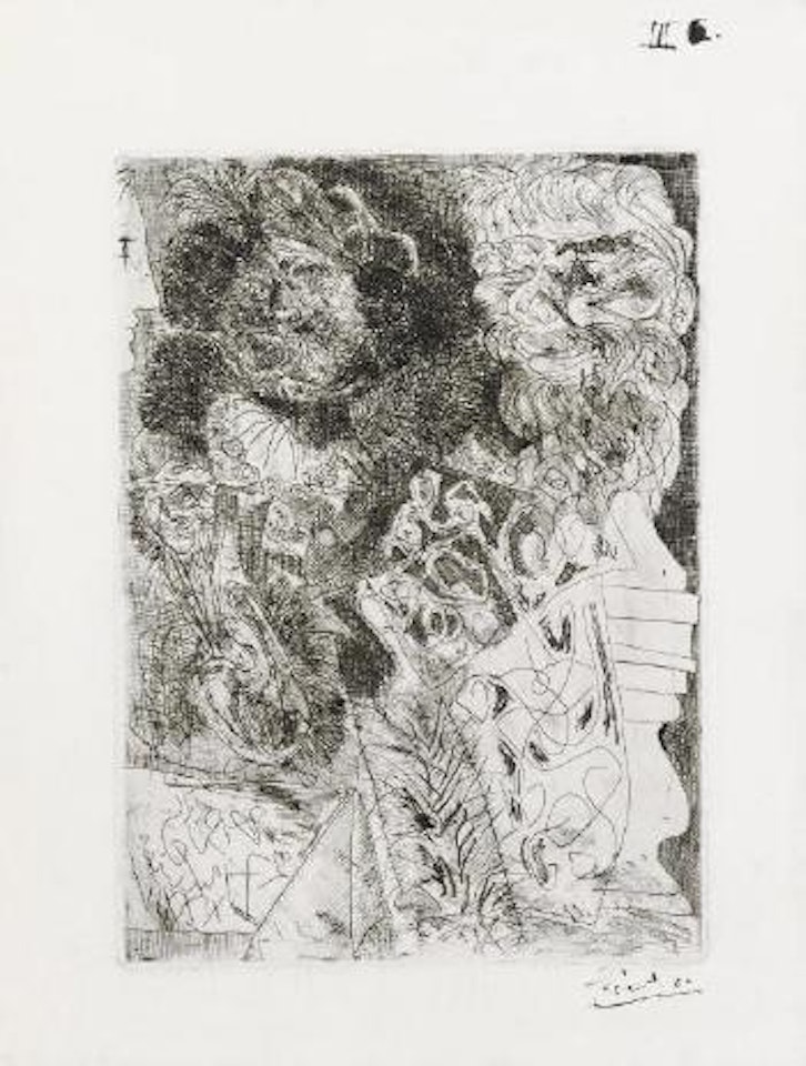 Rembrandt à la palette, Plate 34 from La Suite Vollard (B. 208; Ba. 406) by Pablo Picasso