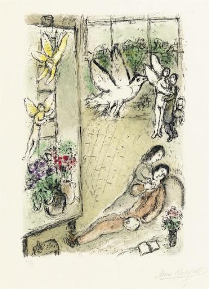 The Bird in the Studio (M. 844) by Marc Chagall