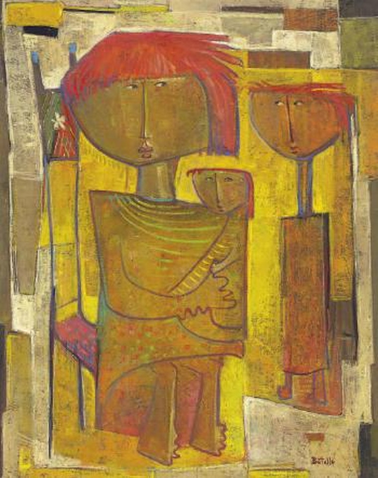 Mamá con dos niños by Angel Botello