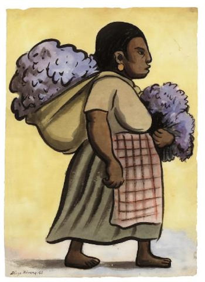 Vendedora de flores by Diego Rivera