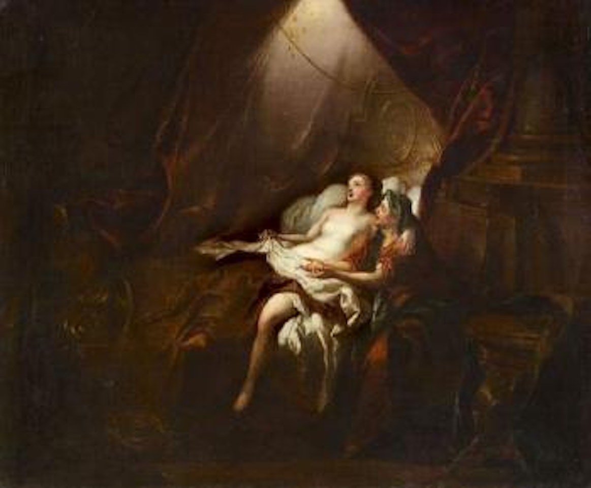 Danaé, La fille du roi d'Argos, Danaé, retenue prisonnière, reçoit Jupiter sous for,e d'une pluie d'or by Jean François de Troy