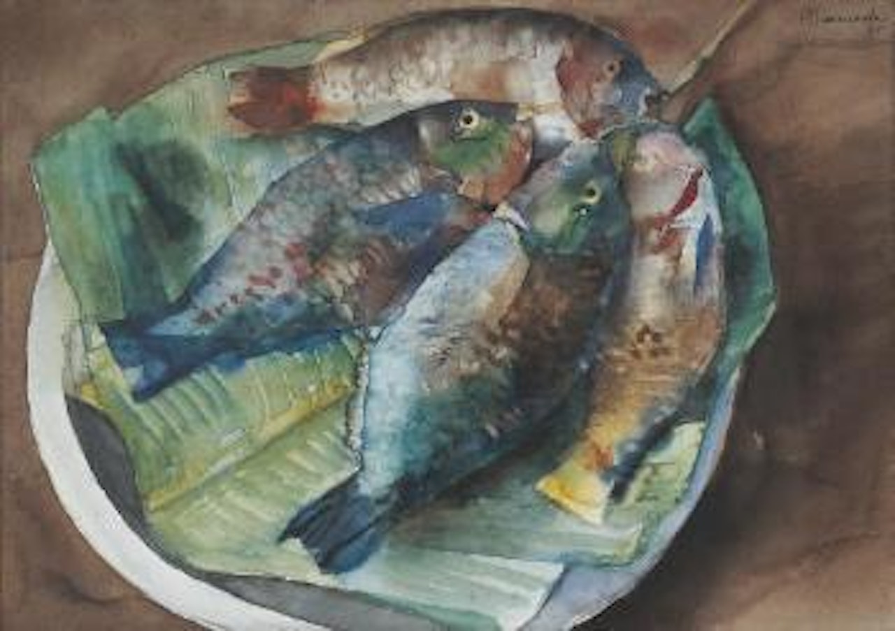 Still life - fish by Vicente Manansala