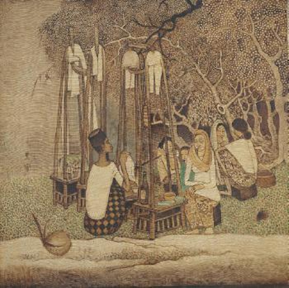 Satay seller by Cheong Soo Pieng