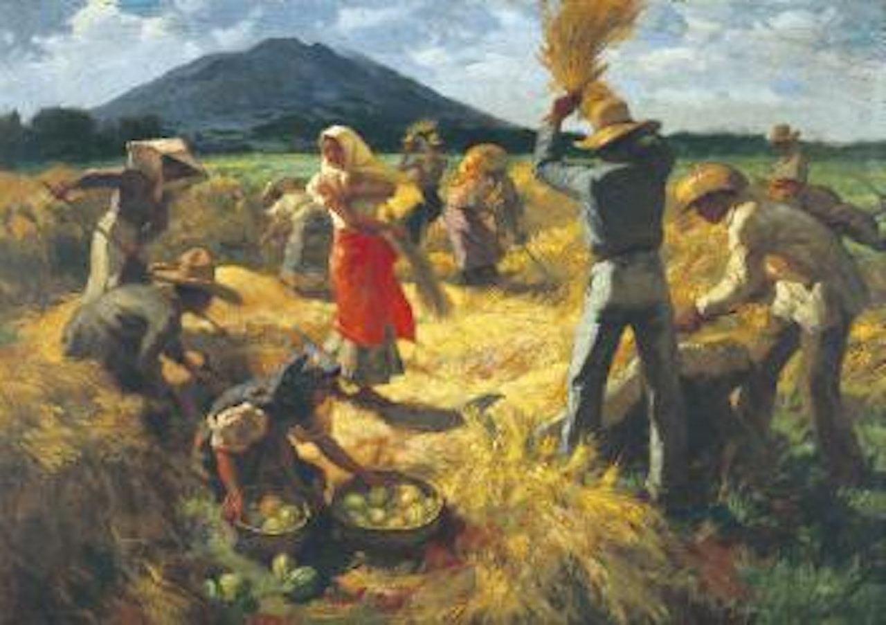 Working in the fields by Fernando Amorsolo