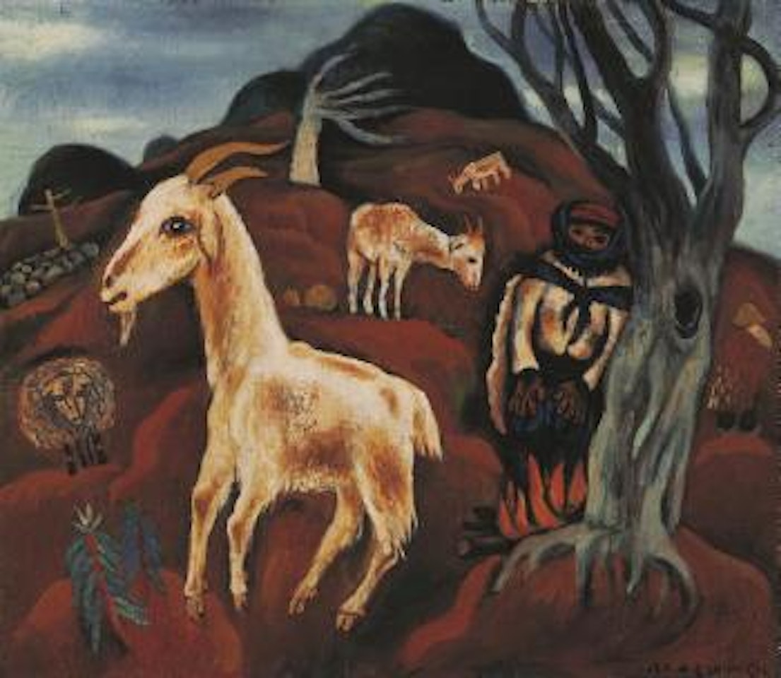 The Shepherdess and Her White Goats by Mao Xuhui