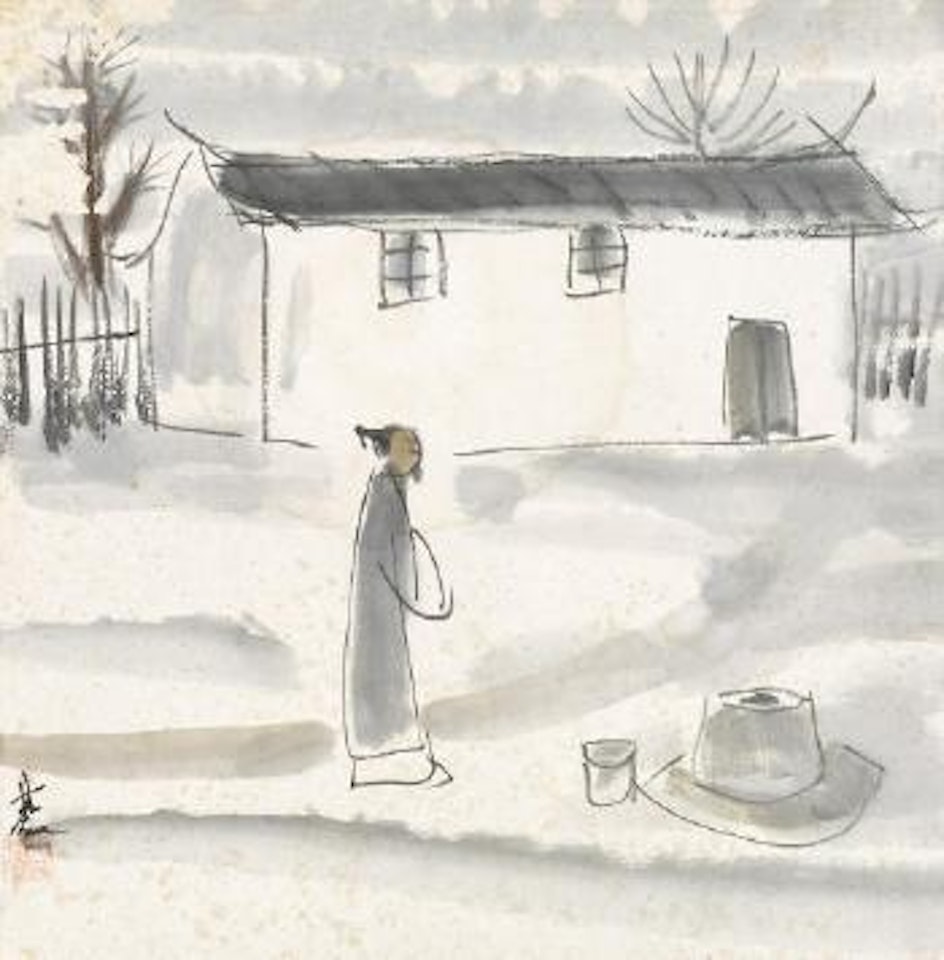 Old man and mountain by Lin Fengmian