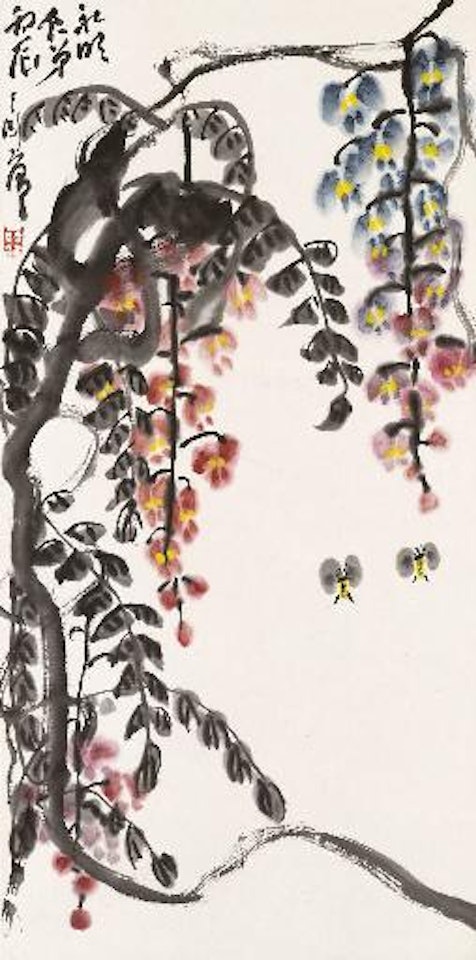 Wisteria and Bees by Ding Yanyong