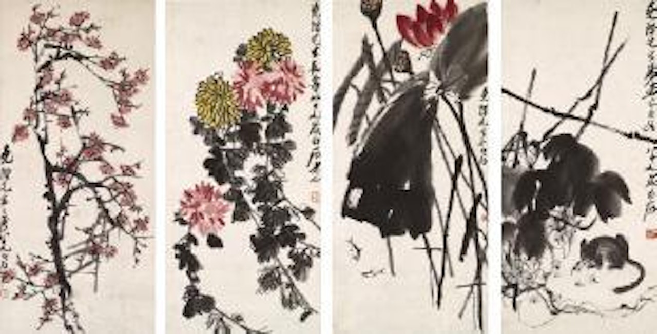 Flowers Grapes by Qi Baishi