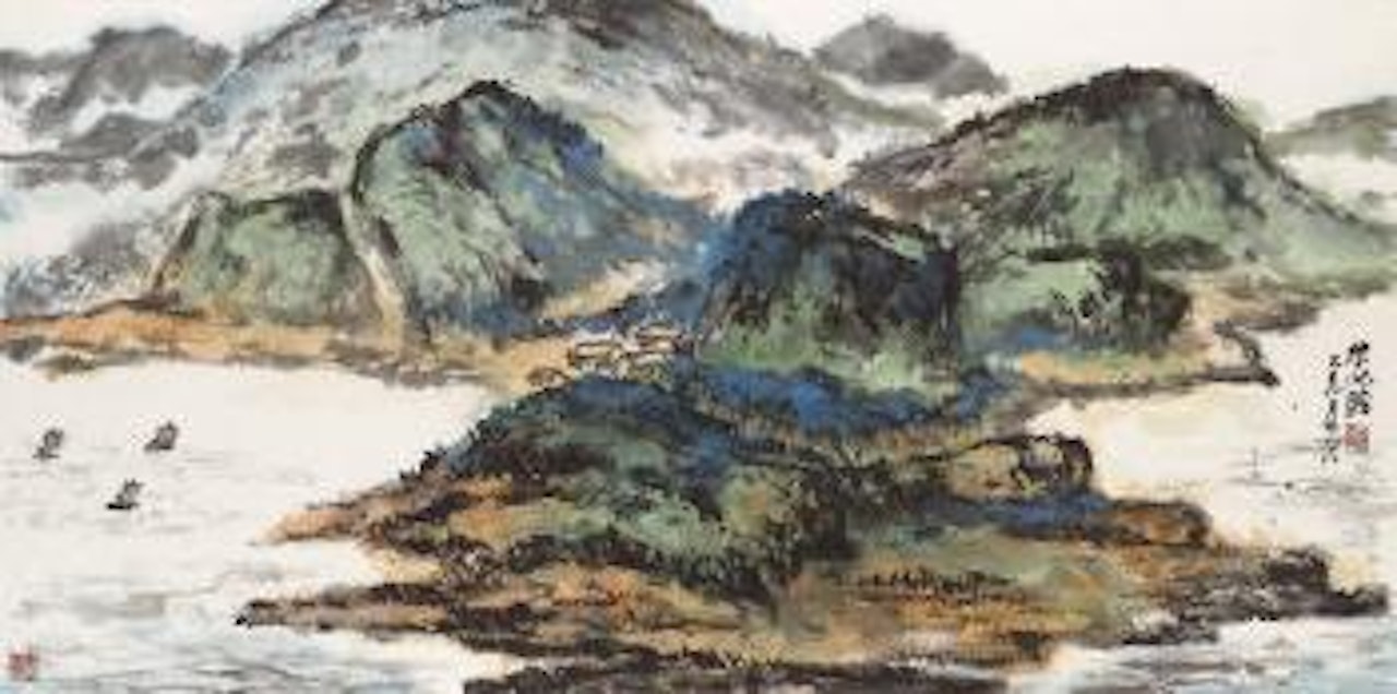 Boating in an Autumn River by Zhu Qizhan
