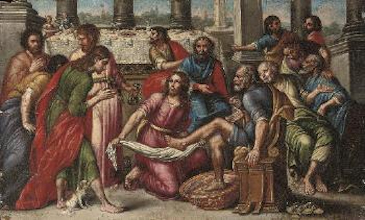 Christ washing the Disciples Feet by Spanish School