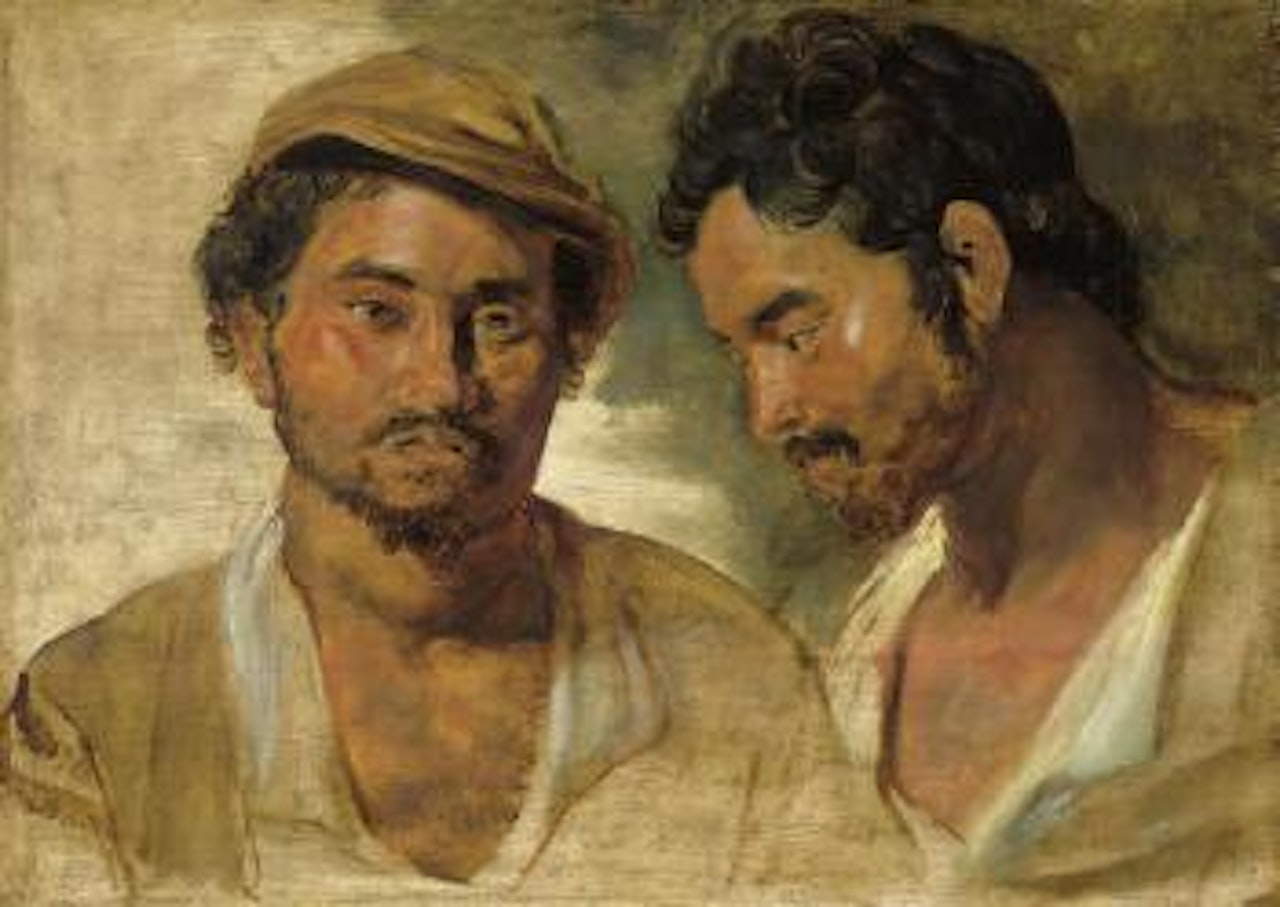 Two studies of a man, head and shoulders by Peter Paul Rubens