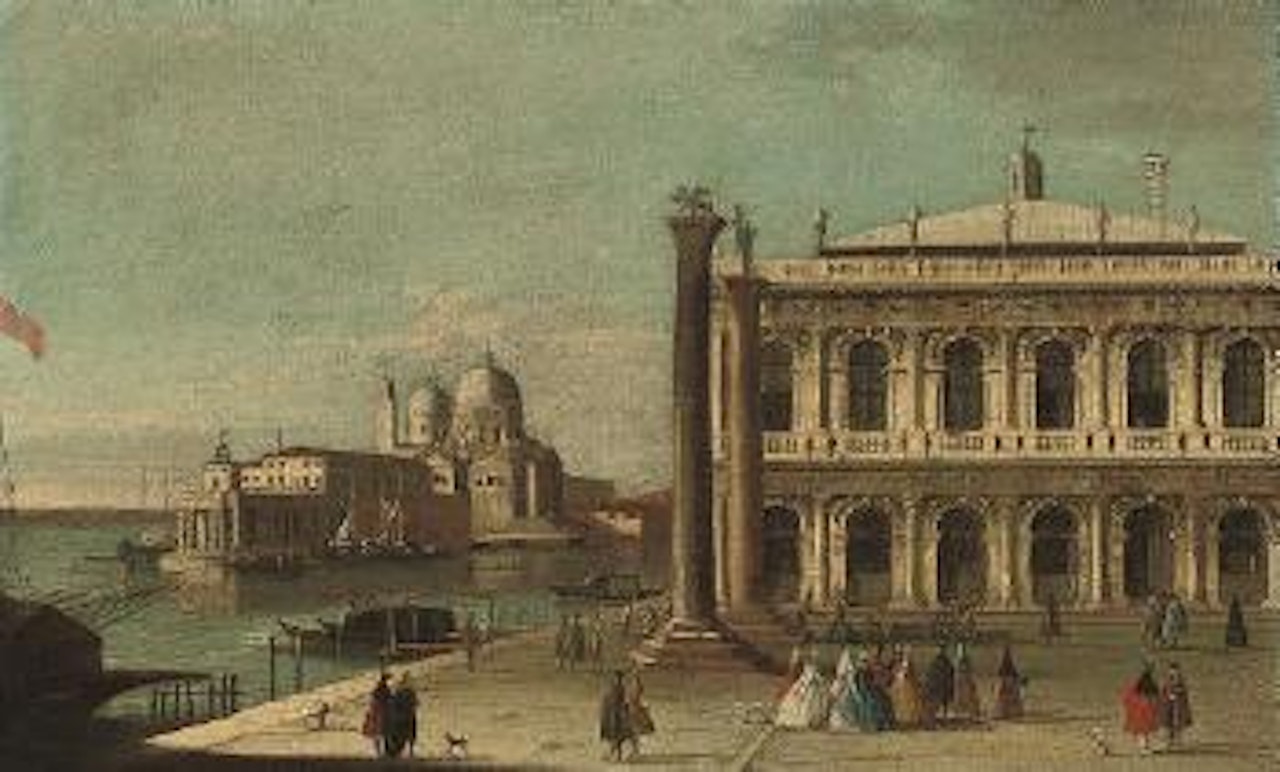 The Piazzetta, Venice, with the Libreria, the entrance to the Grand Canal with the Dogana and Santa Maria della Salute by Apollonio Domenichini