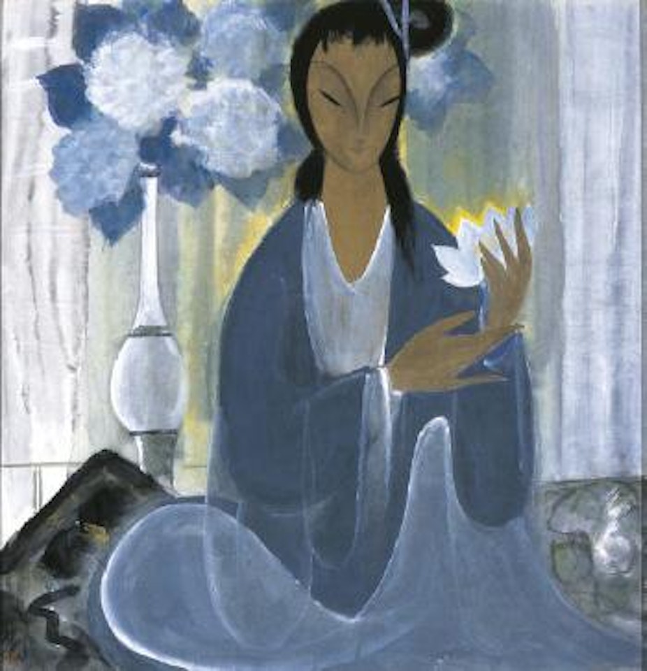 Lady with White Lotus by Lin Fengmian