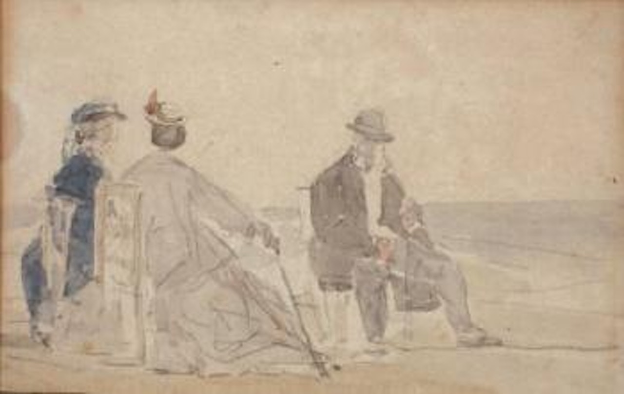 Crinolines sur la plage de Trouville by Eugène Boudin