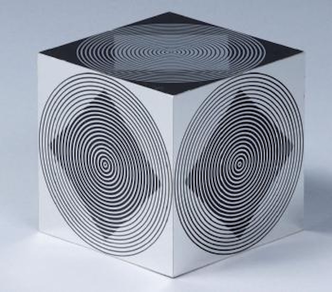 Cube aluminum by Victor Vasarely