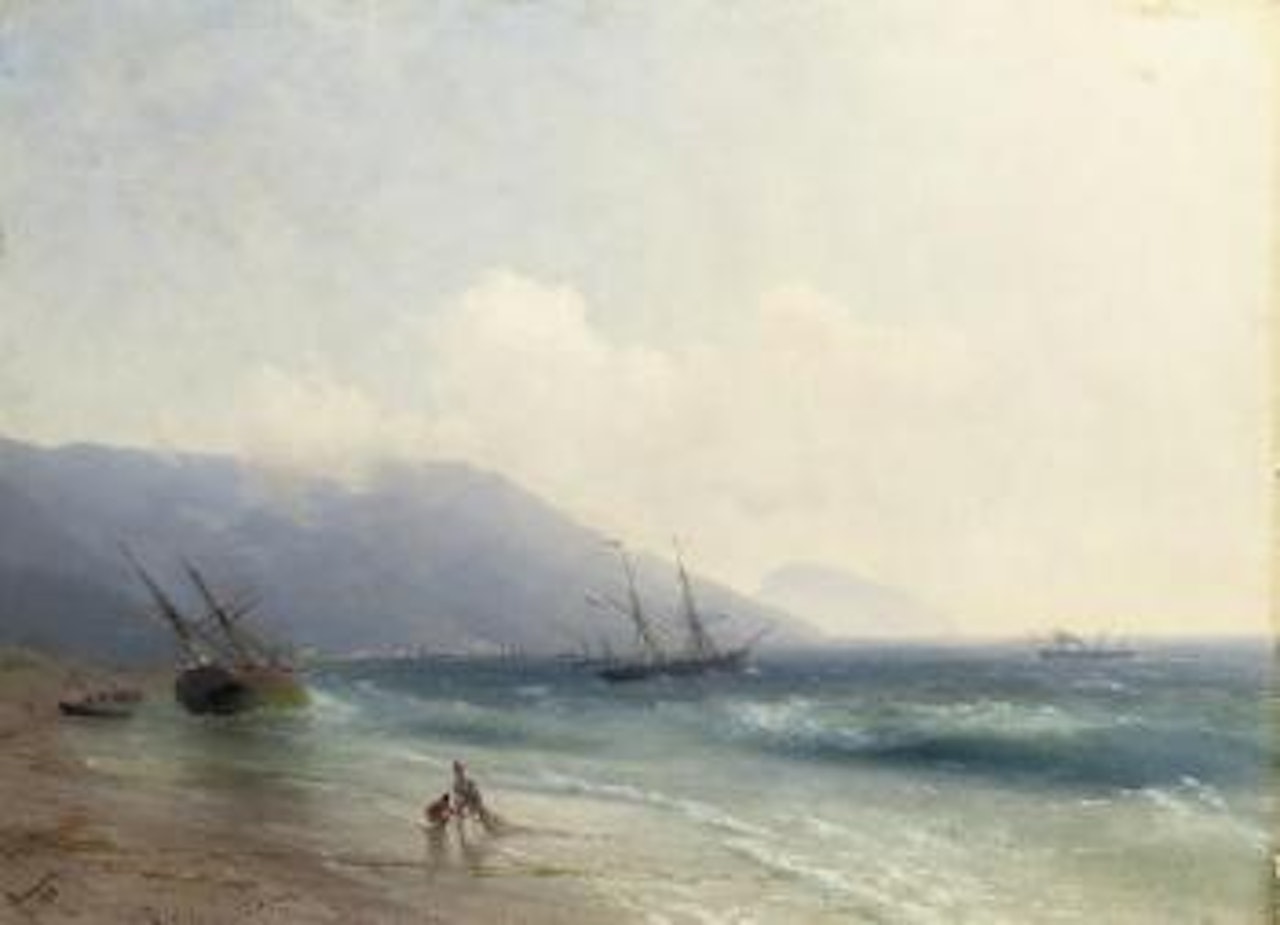 Fishermen on the Crimean coast by Ivan Konstantinovich Aivazovsky