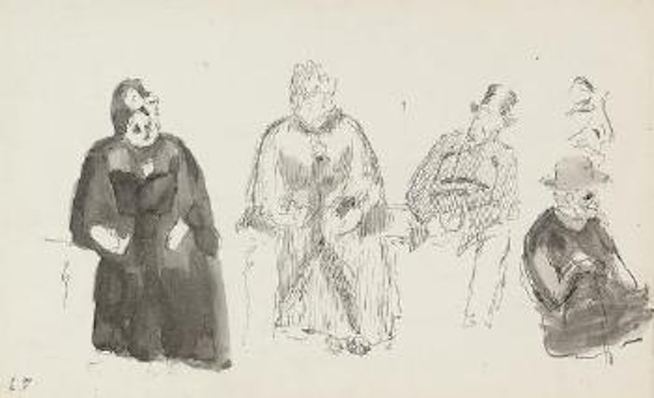 Quatres personnages assis (recto); Deux personnages (verso) by Édouard Vuillard