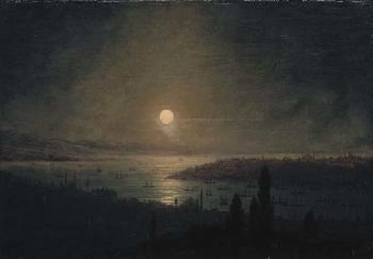View of Constantinople at night by Ivan Konstantinovich Aivazovsky