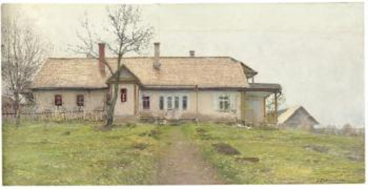 Cottage in a landscape by Ivan Pavlovitch Pochitonov