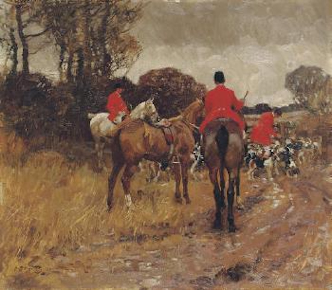 A Huntsman Opening a Gate by Alfred James Munnings