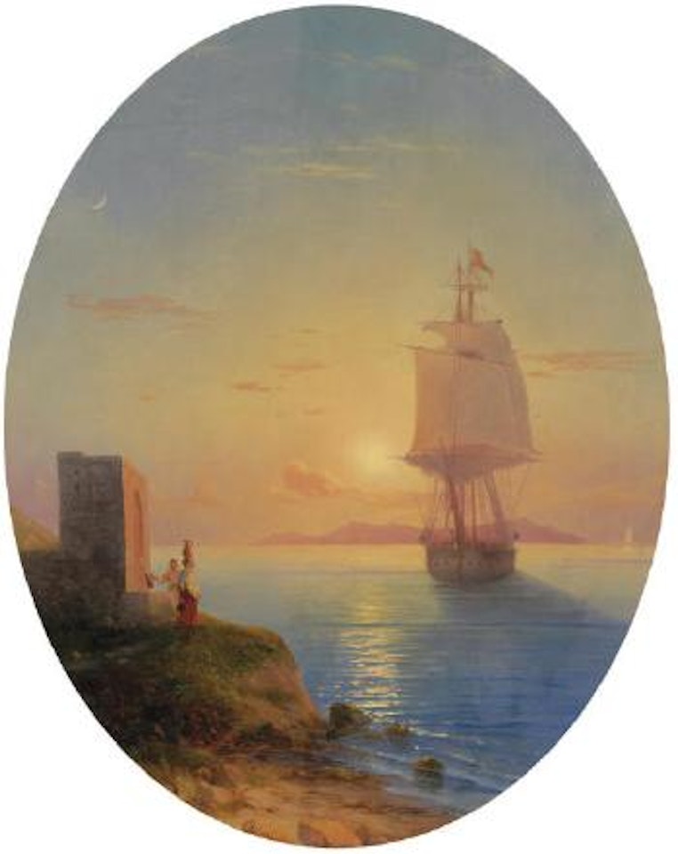 Coastal sunset by Ivan Konstantinovich Aivazovsky