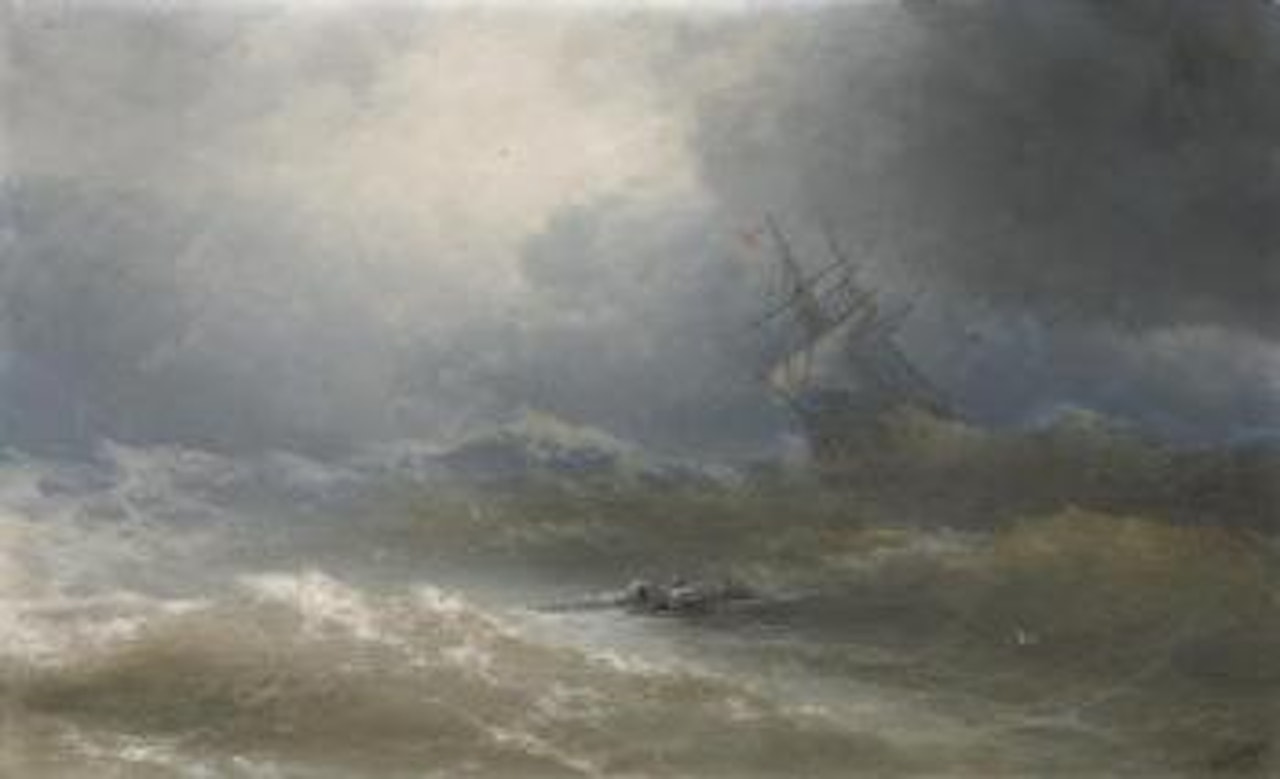 Survivors in a stormy sea by Ivan Konstantinovich Aivazovsky