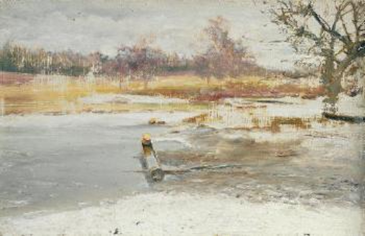 Dégel pres de l'étable, l'abreuvoir, printemps by Ivan Pavlovitch Pochitonov
