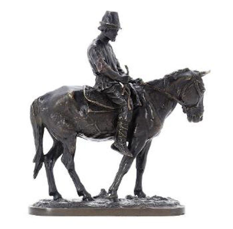 Figure of a peasant on a mule by Eugene Alexandrovic Lanceray