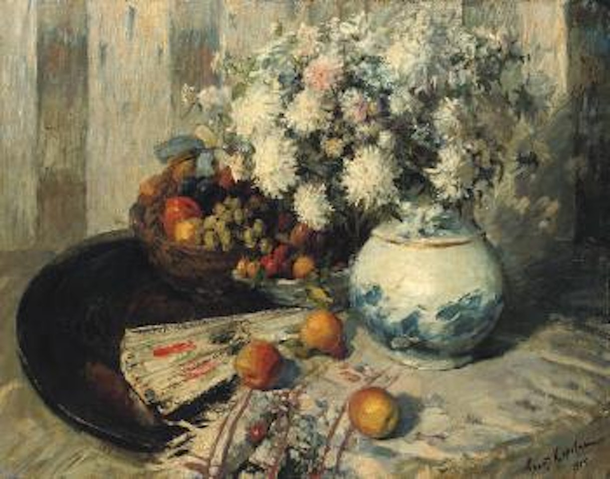 Still life with fan by Konstantin Alekseevich Korovin