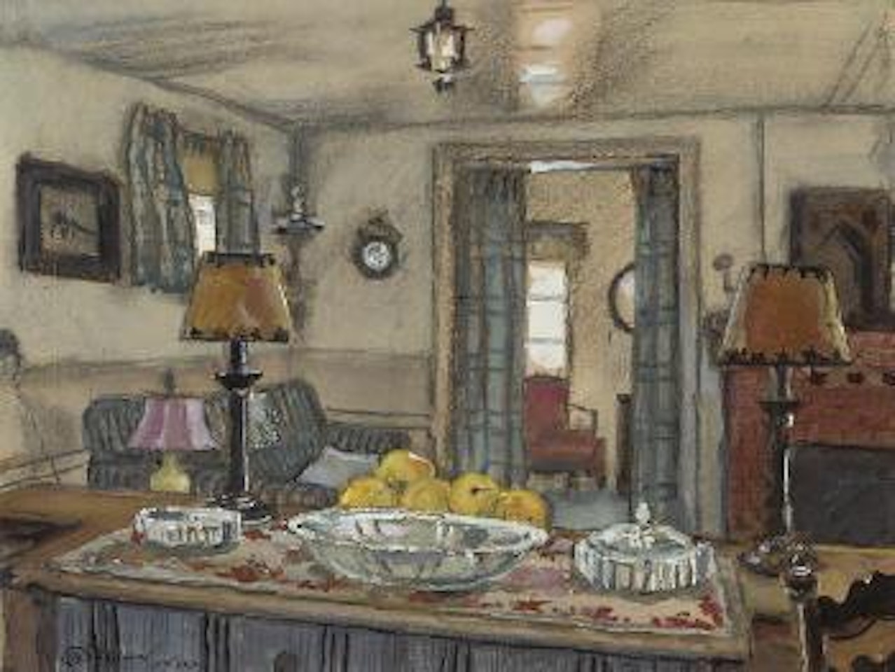 Interior, Encino, California by Mstislav Valerianovich Dobuzhinsky