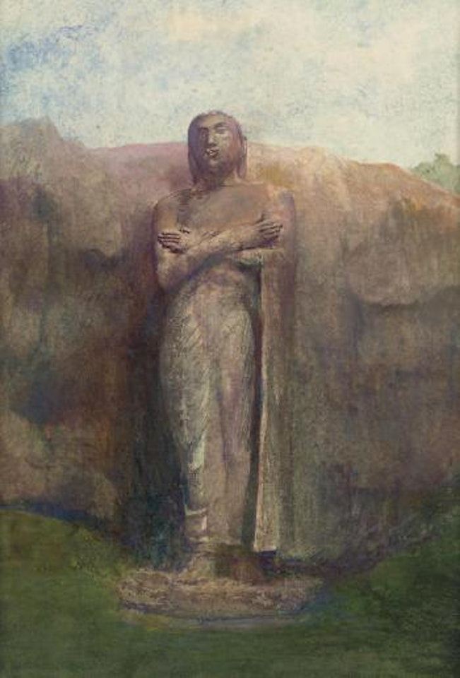 Colossal Statue of Ananda, near the Ruined City of Pollanarua, Ceylon by John La Farge