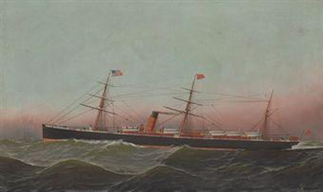 The Steam Sail Ship Gallia Outward-Bound by Antonio Jacobsen