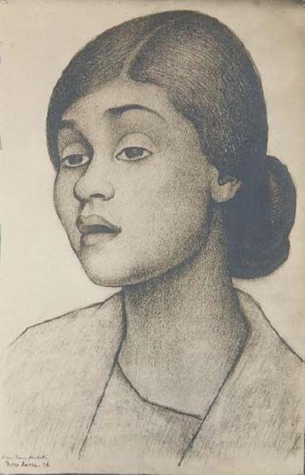 Photograph of a Portrait of Tina Modotti Drawn by Diego Rivera by Tina Modotti