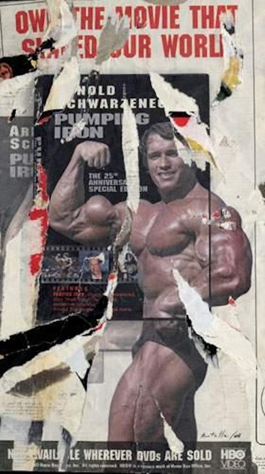 Pumping iron - Arnold Schwarzenegger by Mimmo Rotella