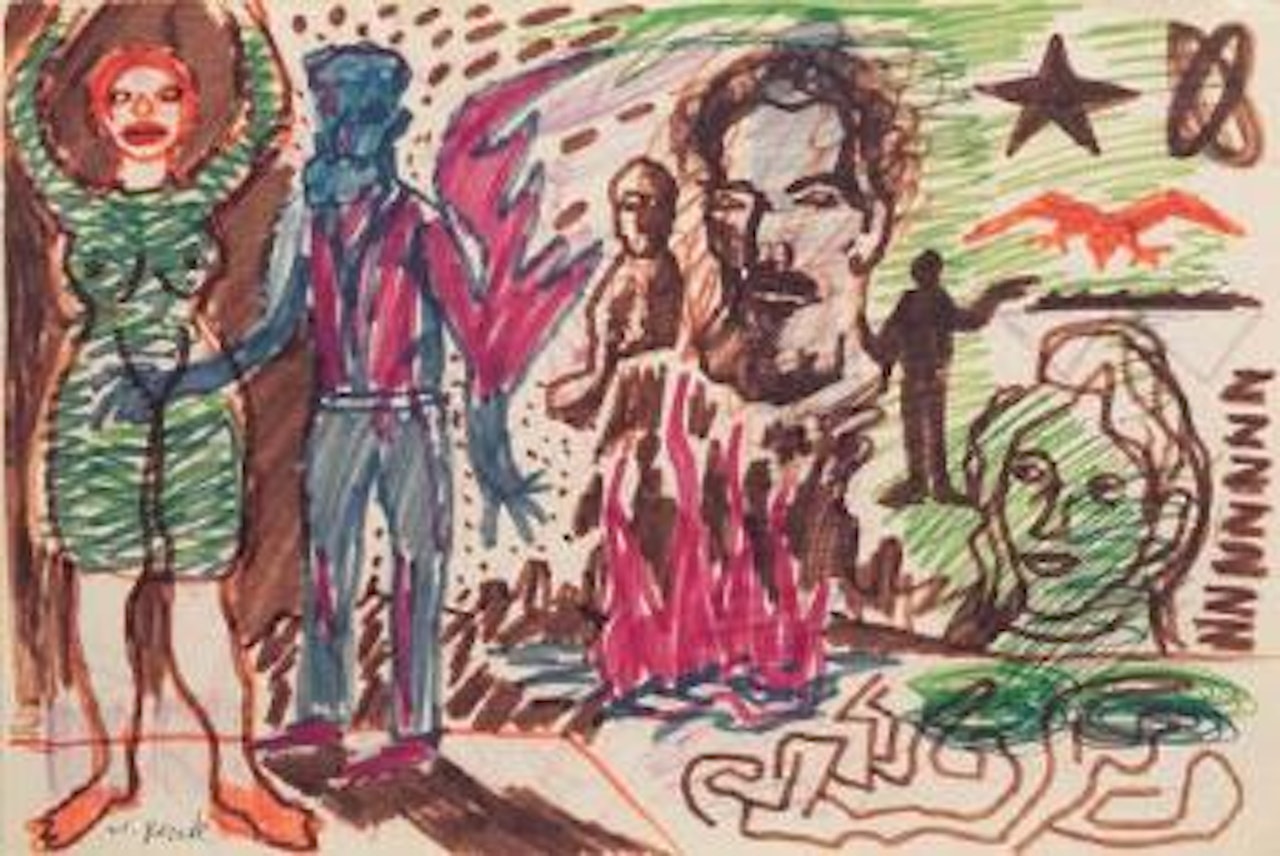Die hand in der grunen frau by A.R. Penck
