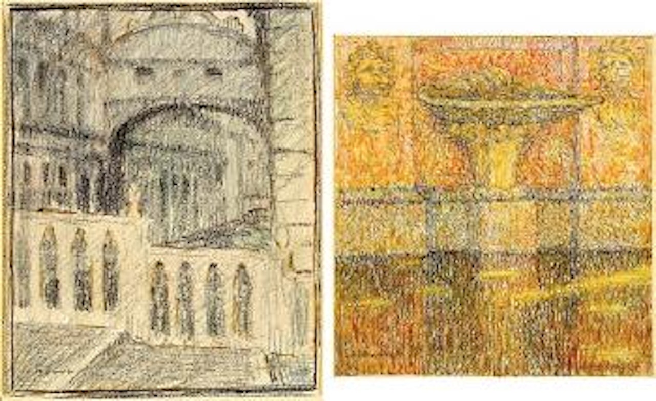 La vasque et les masques, Versailles (etude). Venise, le Pont des Soupirs by Henri Le Sidaner