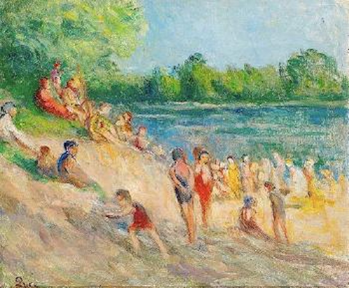 Mericourt, la plage by Maximilien Luce