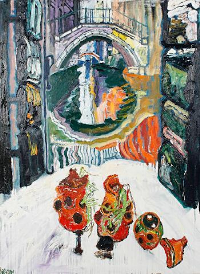 View through a window, Venice by John Bratby