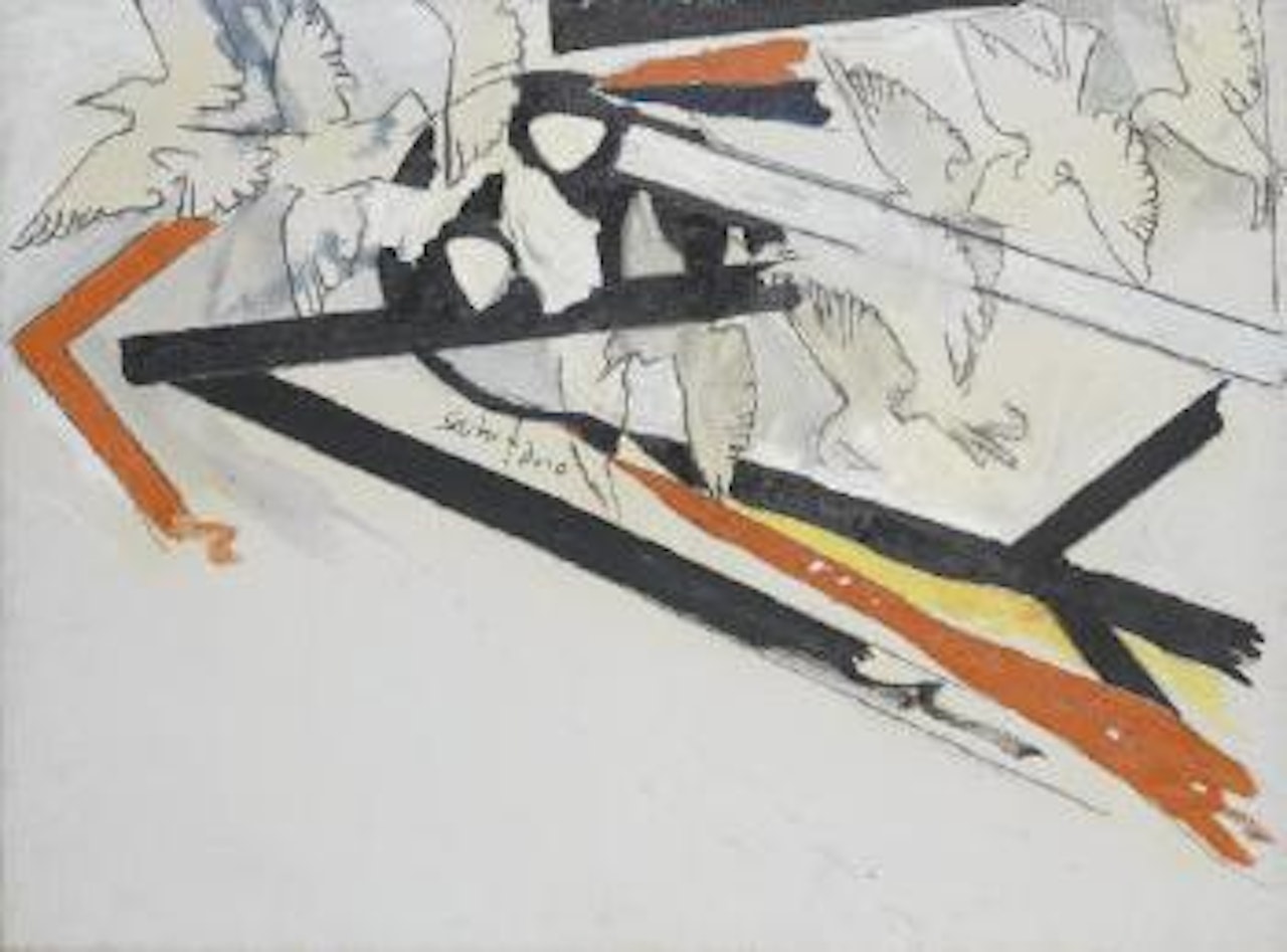 Volo felice da destra verso sinistra n 2 by Mario Schifano