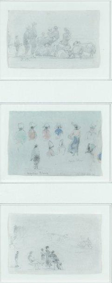 Etude de bergers, de personnages, de promeneurs assis by Eugène Boudin