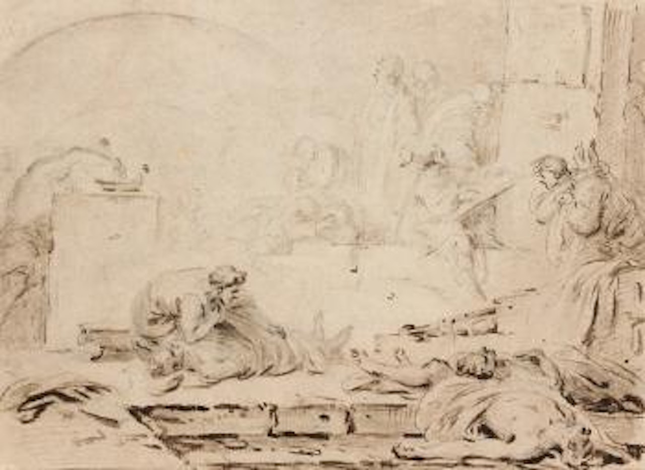 La visite aux victimes de la peste by Francois Boucher