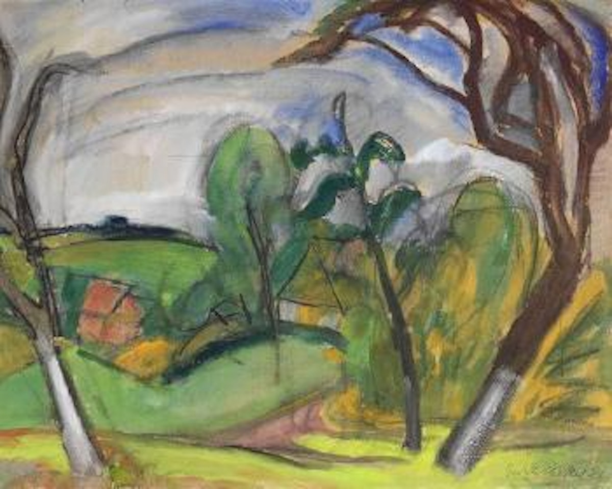 Landschaft bei Osterholz an der Flensburger Foerde by Erich Heckel